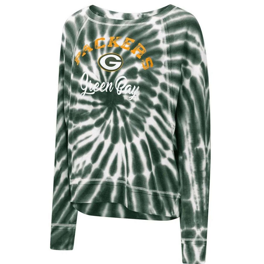 Womens * | Packers Womens Punt Tie-Dye Thermal T-Shirt Green