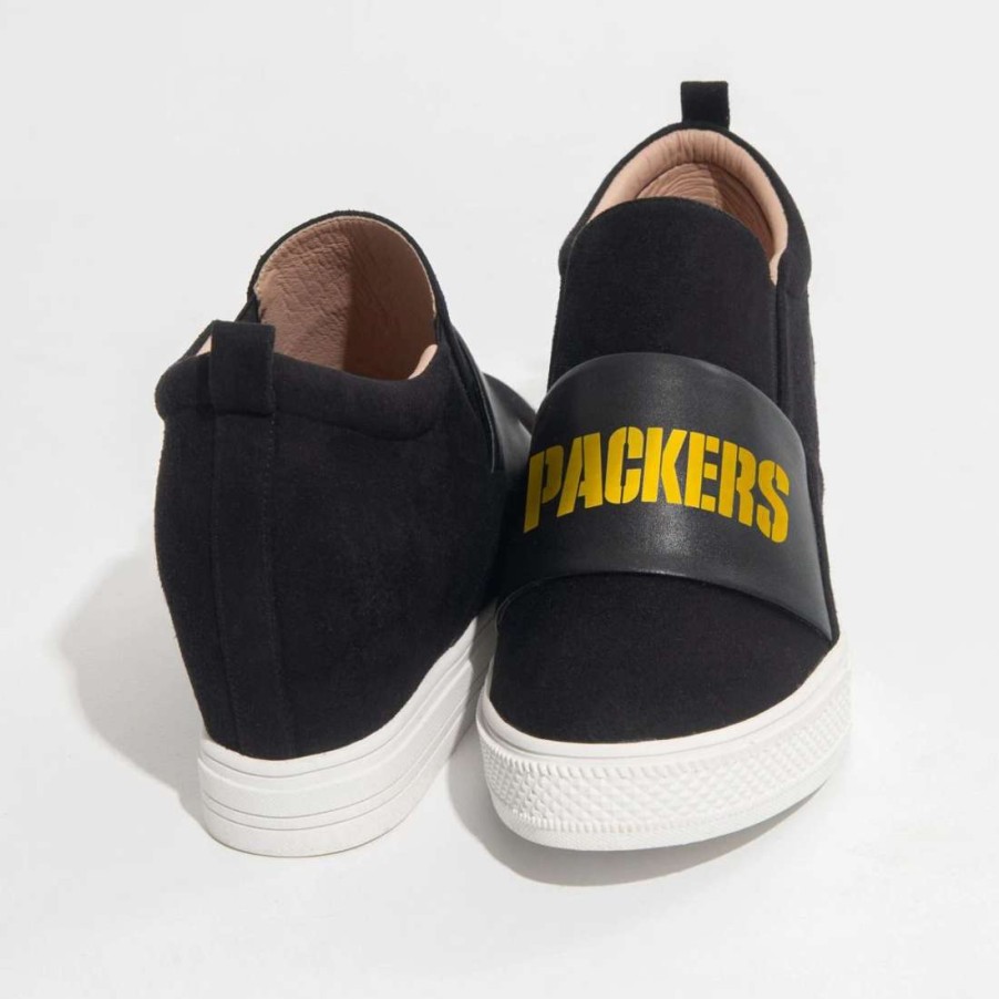 Womens * | Packers Women'S Safety Slip-On Wedge Sneaker Black