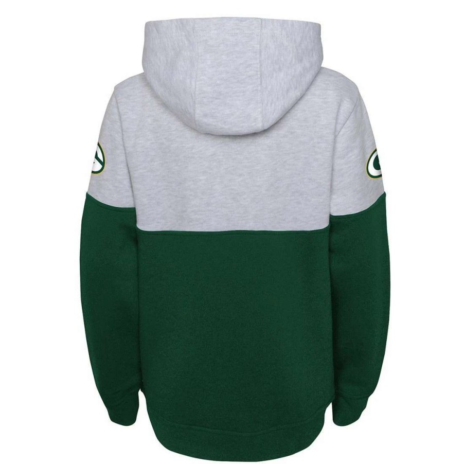 Kids * | Packers Pre-School Play Maker Po Hoodie Gray & Green