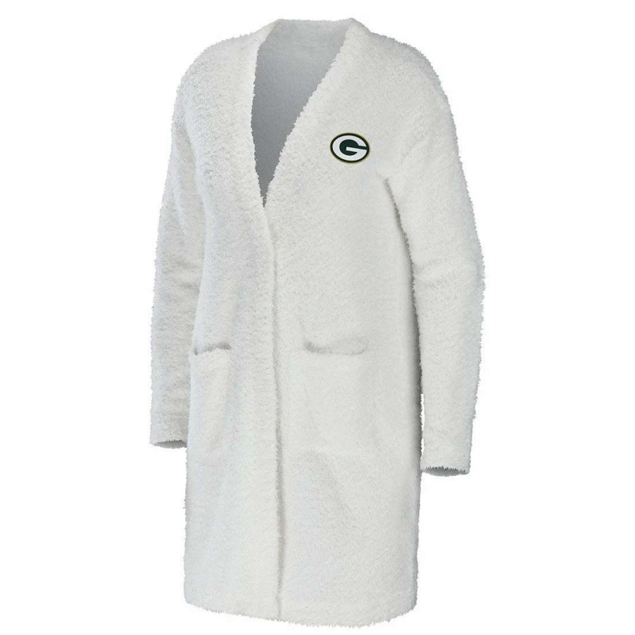 Womens * | Packers Womens Erin Andrews Cozy Lounge Cardigan Cream