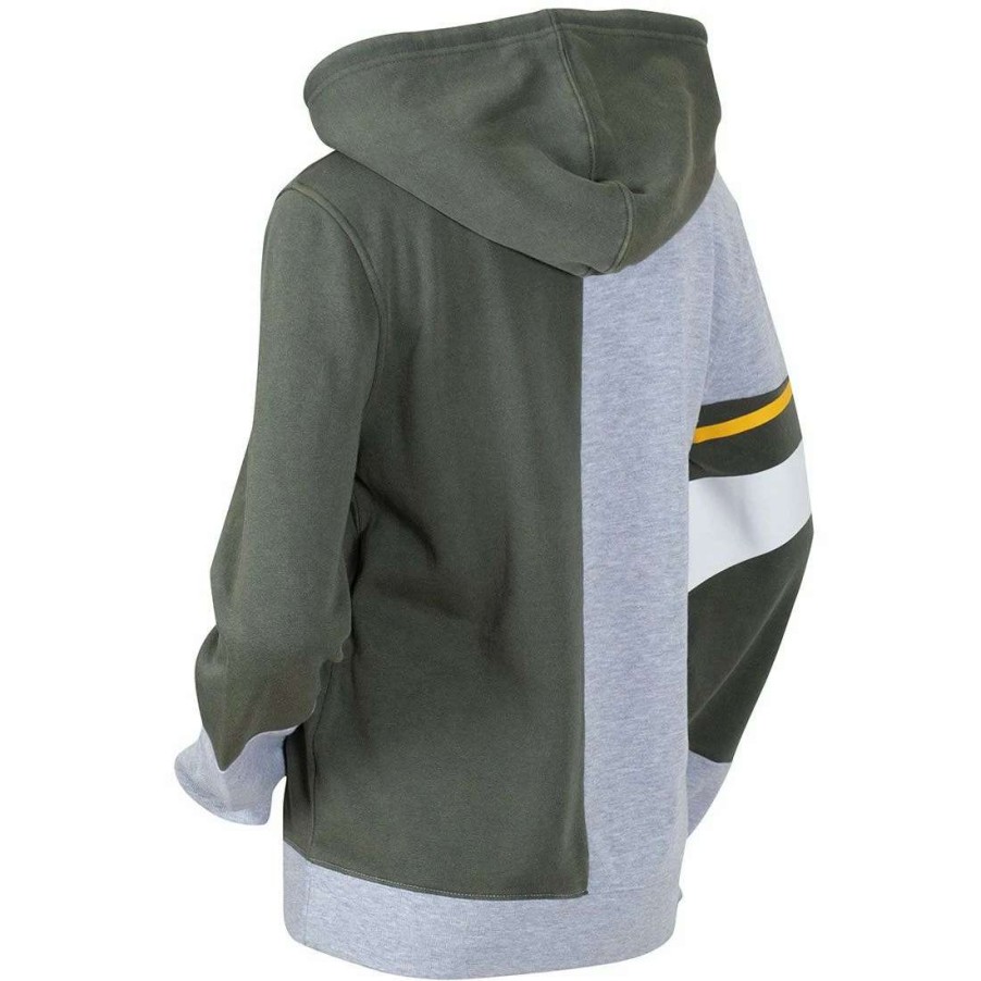 Womens * | Packers Womens Blockchain Po Hoodie Gray & Green