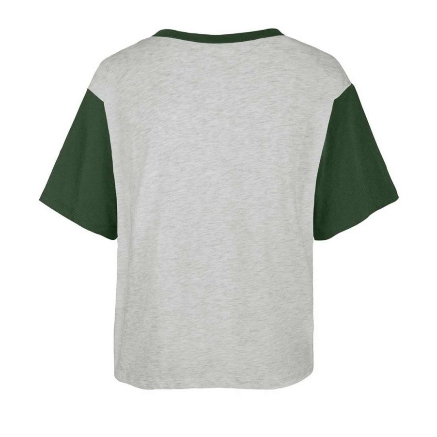 Womens * | Packers Womens '47 Sandy Daze Cropped T-Shirt Gray & Green