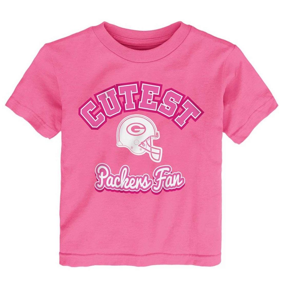 Kids * | Packers Toddler Cutest Fan T-Shirt Pink