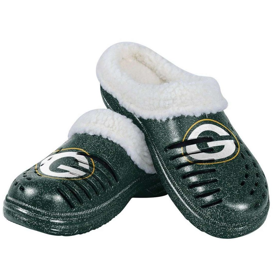 Womens * | Packers Women'S Sherpa Lined Glitter Clog Green