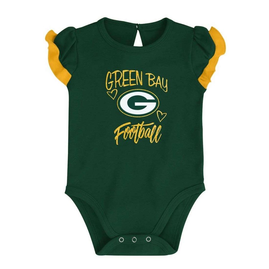 Kids * | Packers Newborn Too Much Love Bodysuit Set Green & Gold