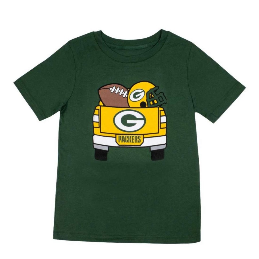 Kids * | Packers Pre-School Custom Tailgate Truck T-Shirt Green