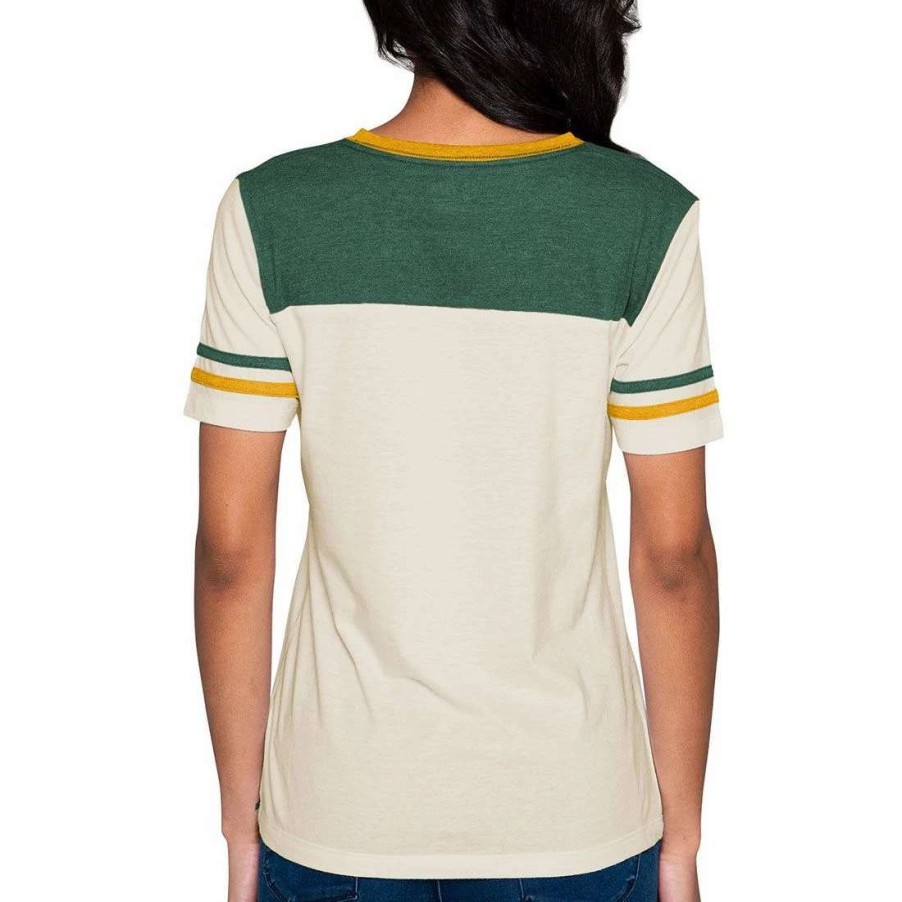 Womens * | Packers Womens New Era Vintage V-Neck T-Shirt Cream