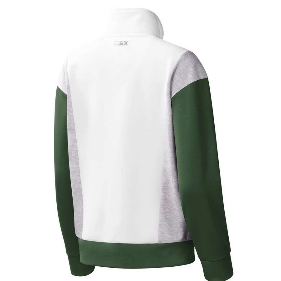 Womens * | Packers Womens Michael Strahan Camila 1/2 Zip White & Green