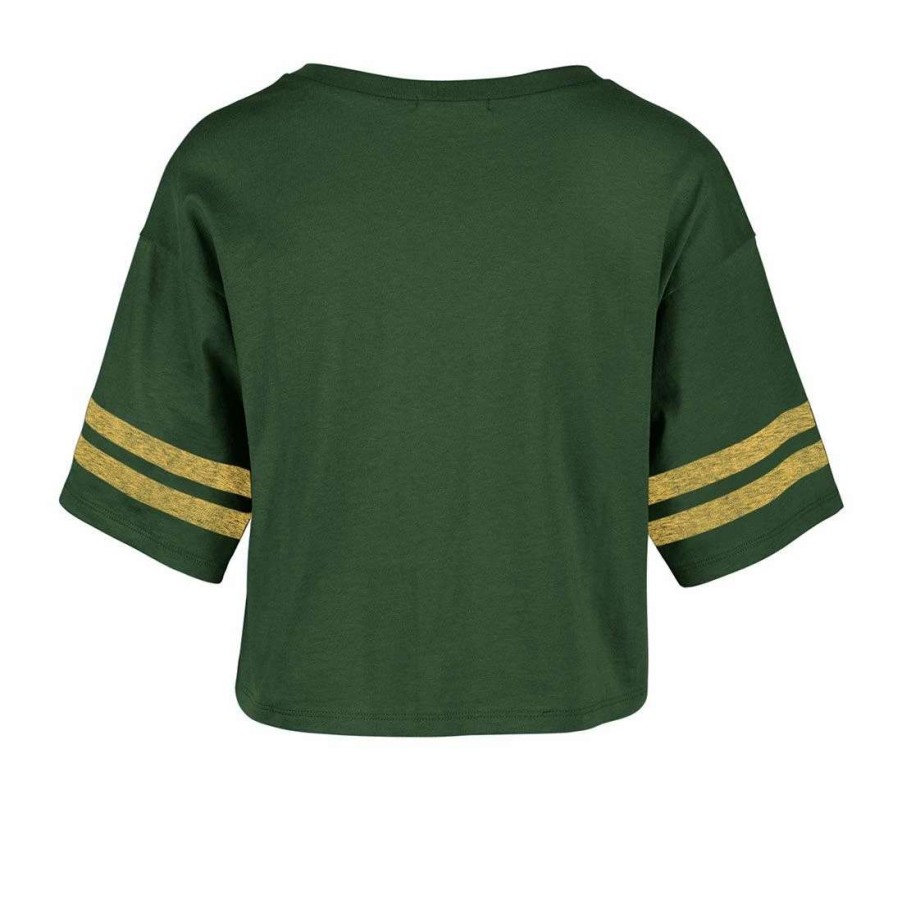 Womens * | Packers Womens '47 Fanfare Sporty Cropped T-Shirt Green & Gold