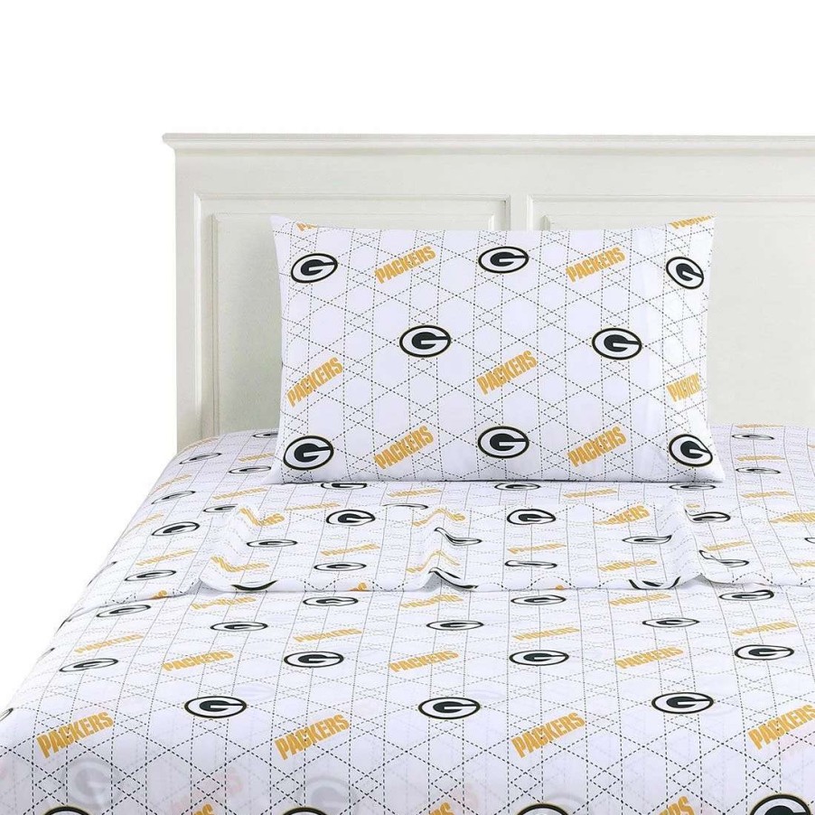 Kids * | Packers Commander Sheet Set White