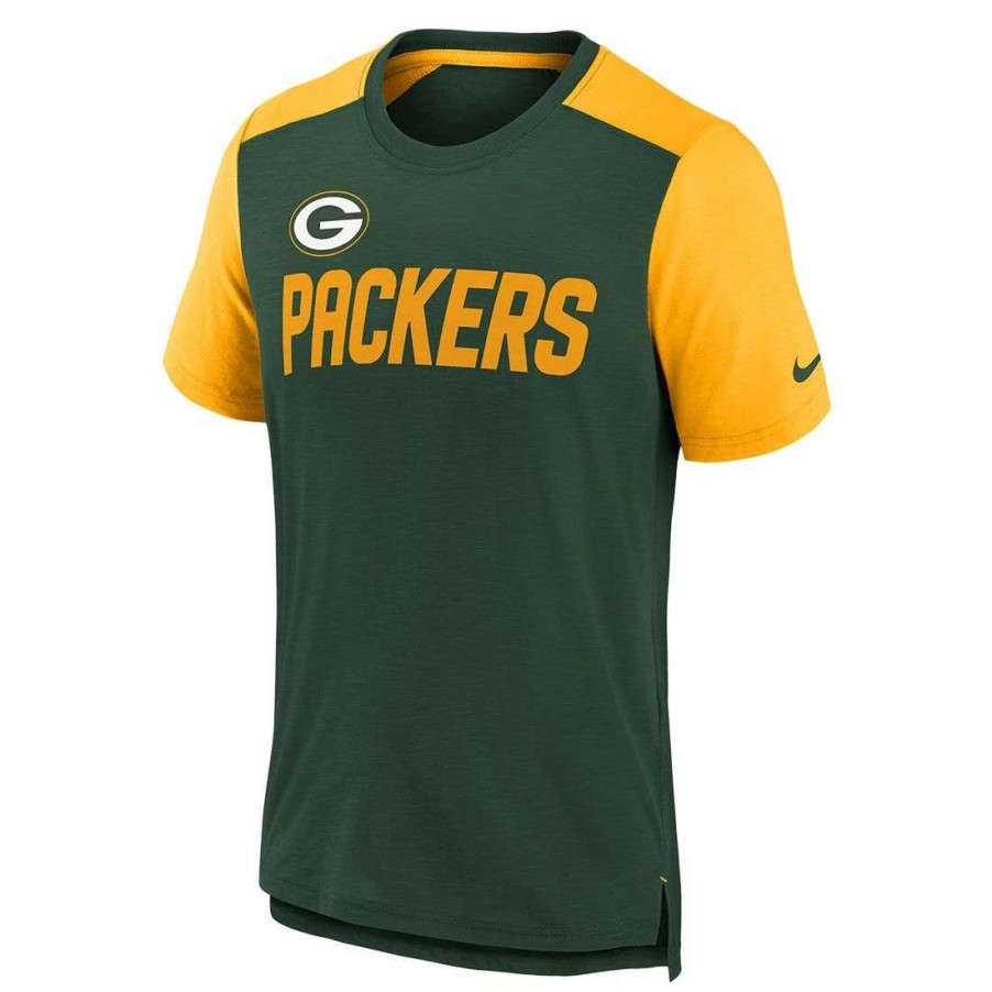 Kids * | Packers Youth Nike Color-Blocked Team Name T-Shirt Green & Gold