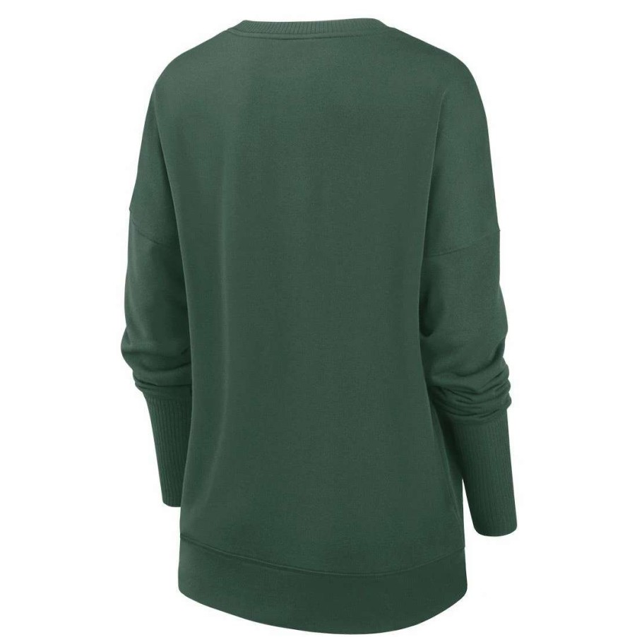 Womens * | Packers Womens Nike Historic Drop Shoulder Crew Fir Green