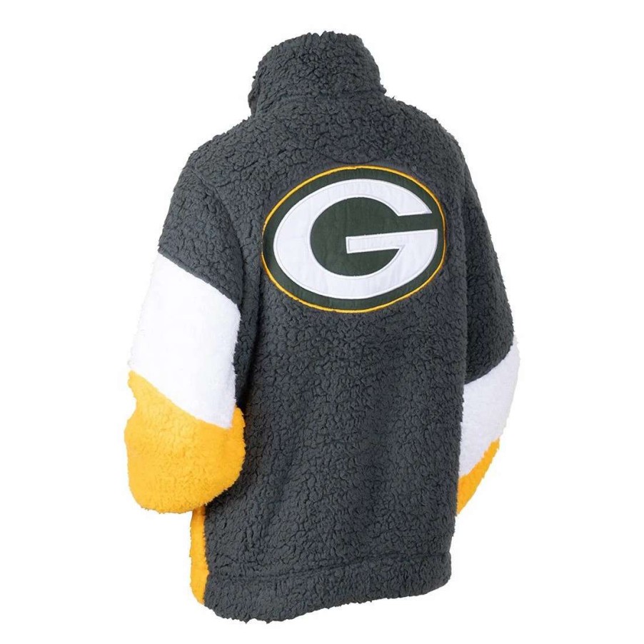 Womens * | Packers Womens High Voltage Sherpa Jacket Green & Gold