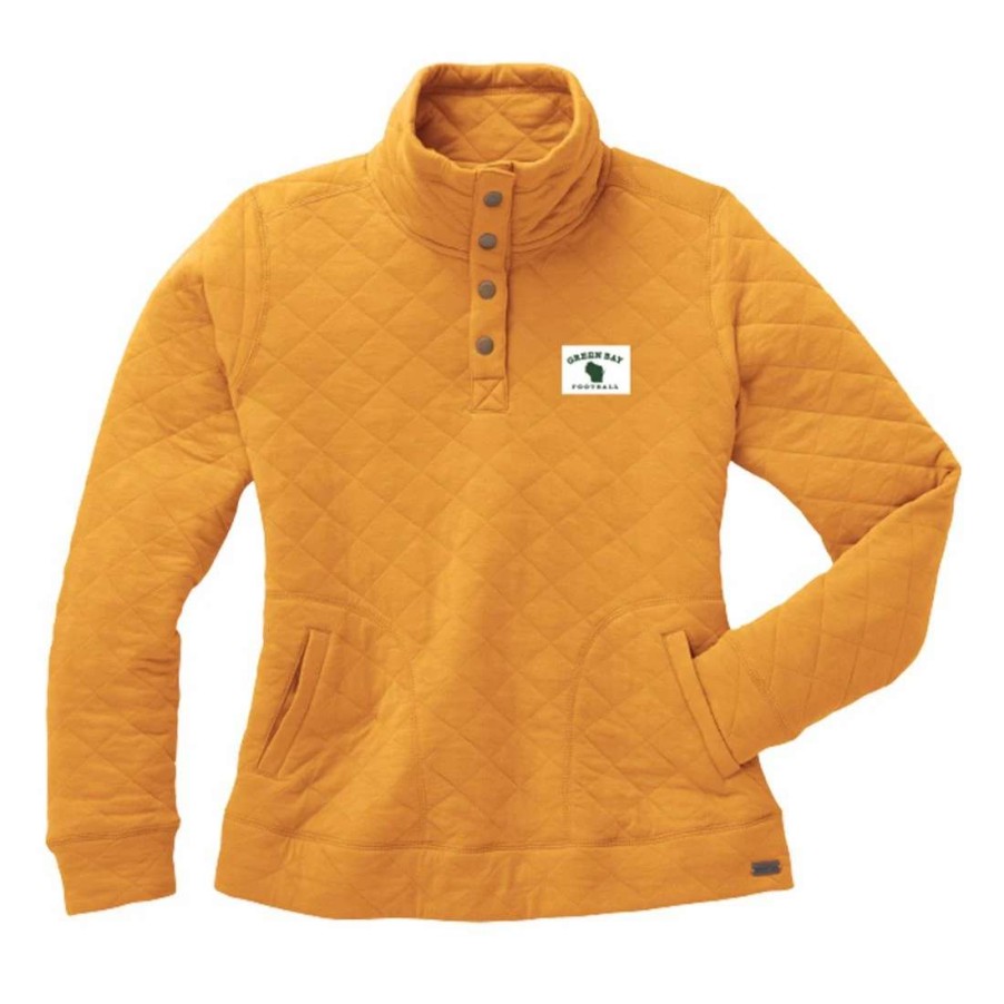 Womens * | Hometown Women'S Basin Quilted Snap Fleece Gold