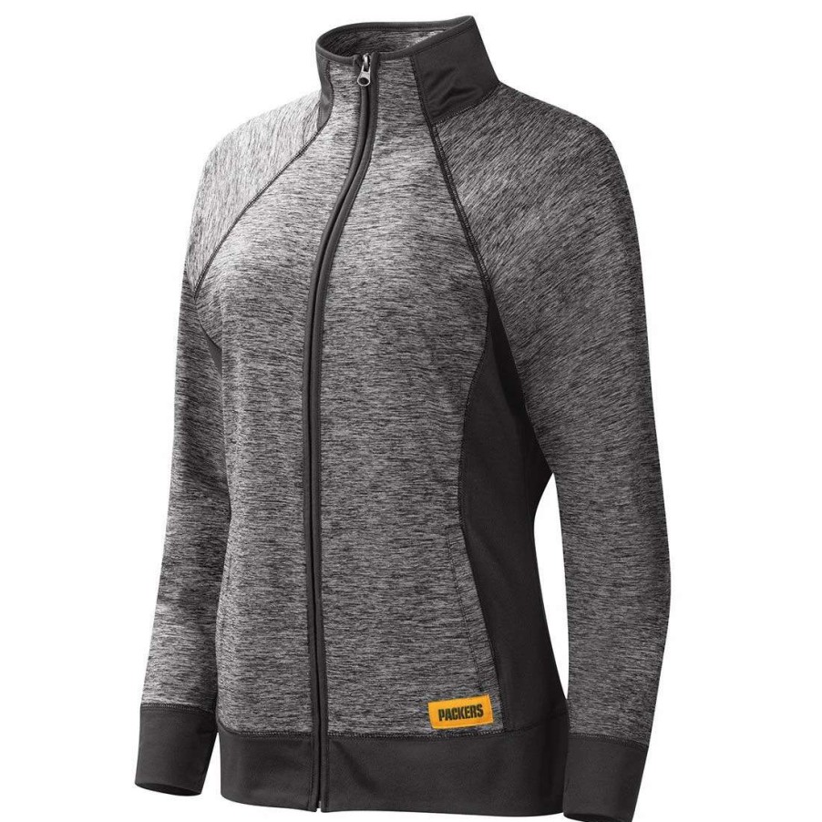 Womens * | Packers Womens Top Ranking Full Zip Jacket Black