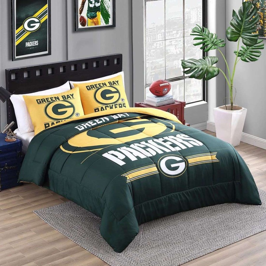 Kids * | Packers Command Comforter Set Green & Gold