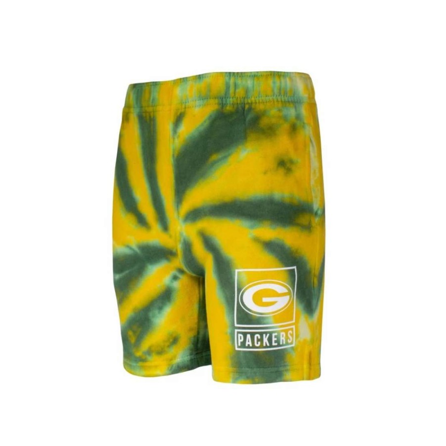 Kids * | Packers Pre-School Sand Box Tie-Dye Fleece Short Green & Gold