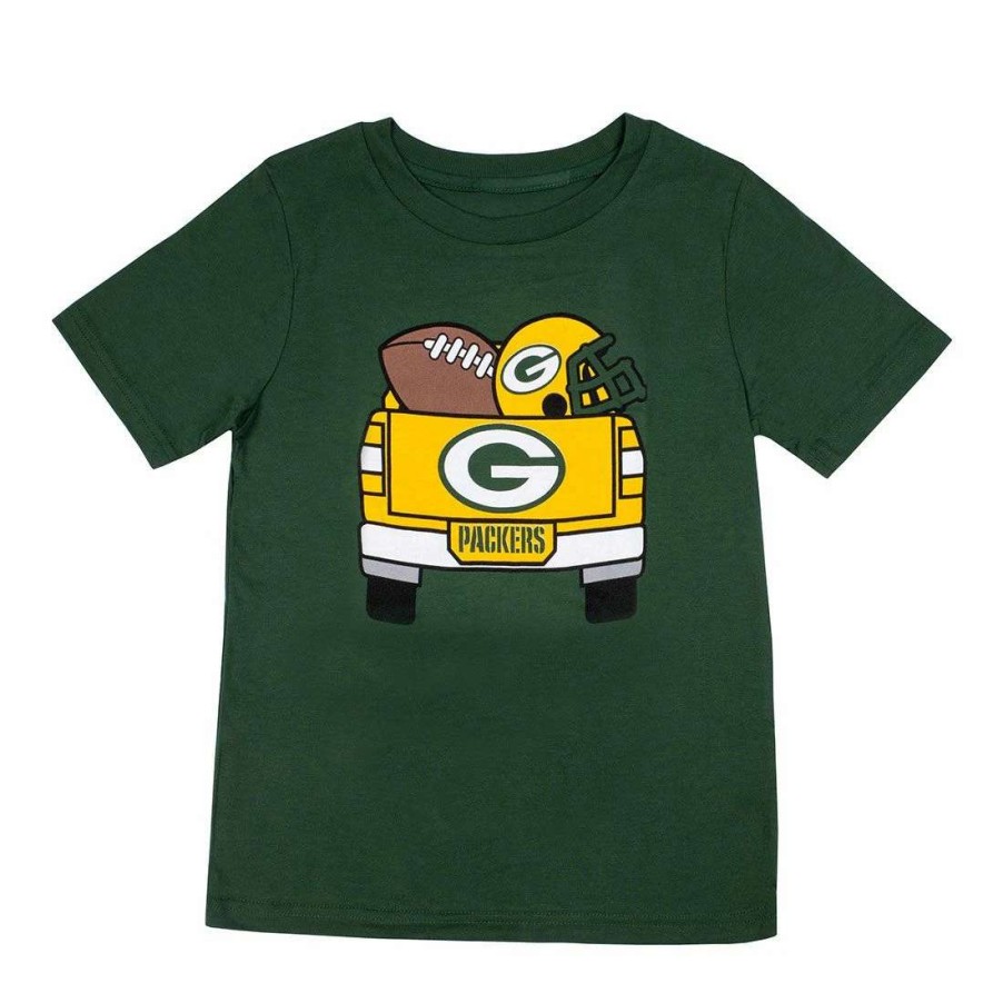 Kids * | Packers Toddler Tailgate Truck T-Shirt Green