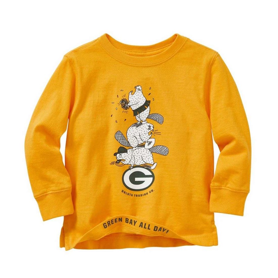 Kids * | Packers Duluth Pre-School Longtail T-Shirt Gold