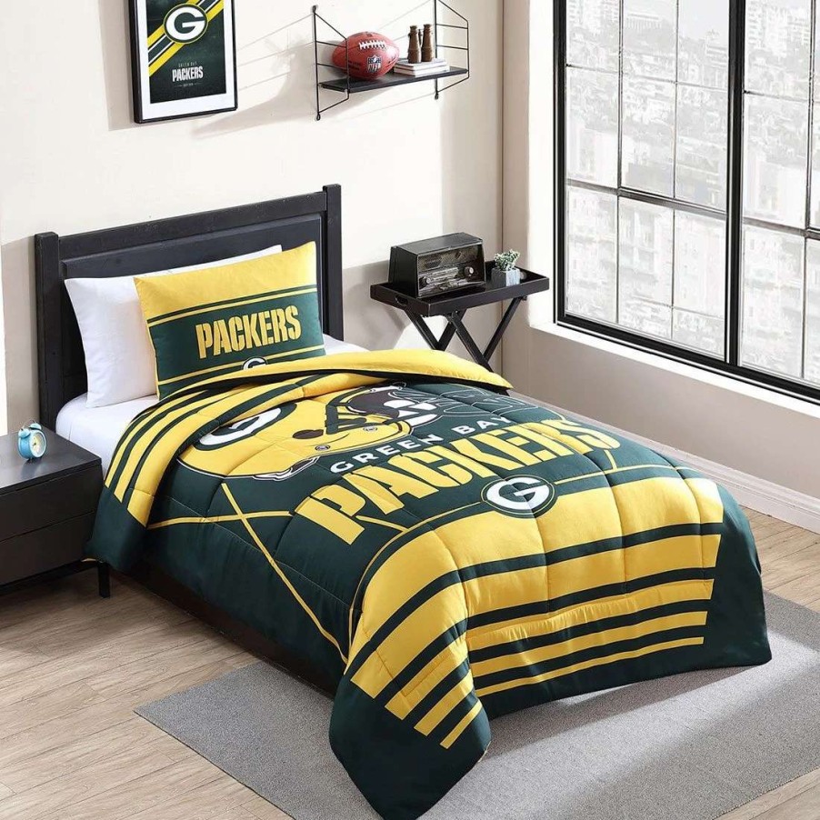 Kids * | Packers Crosser Comforter Set Green & Gold