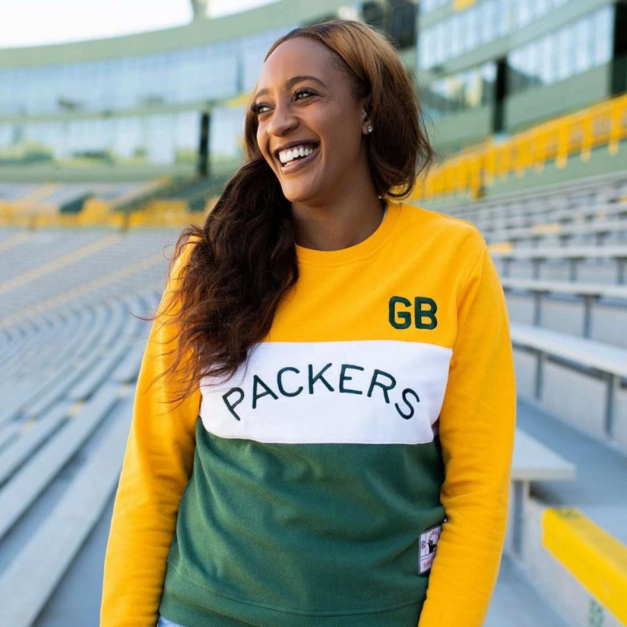 Womens * | 50S Classic Womens Mitchell & Ness Crew 2.0 Green & Gold