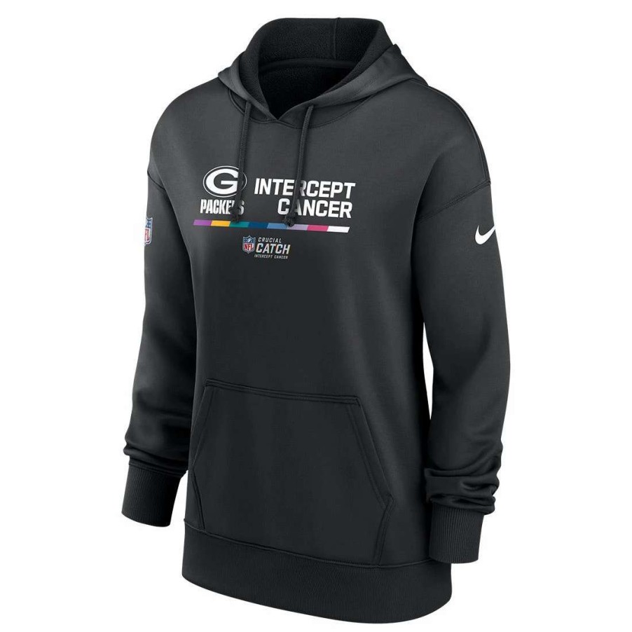 Womens * | Packers Nike 2022 Crucial Catch Womens Hoodie Black