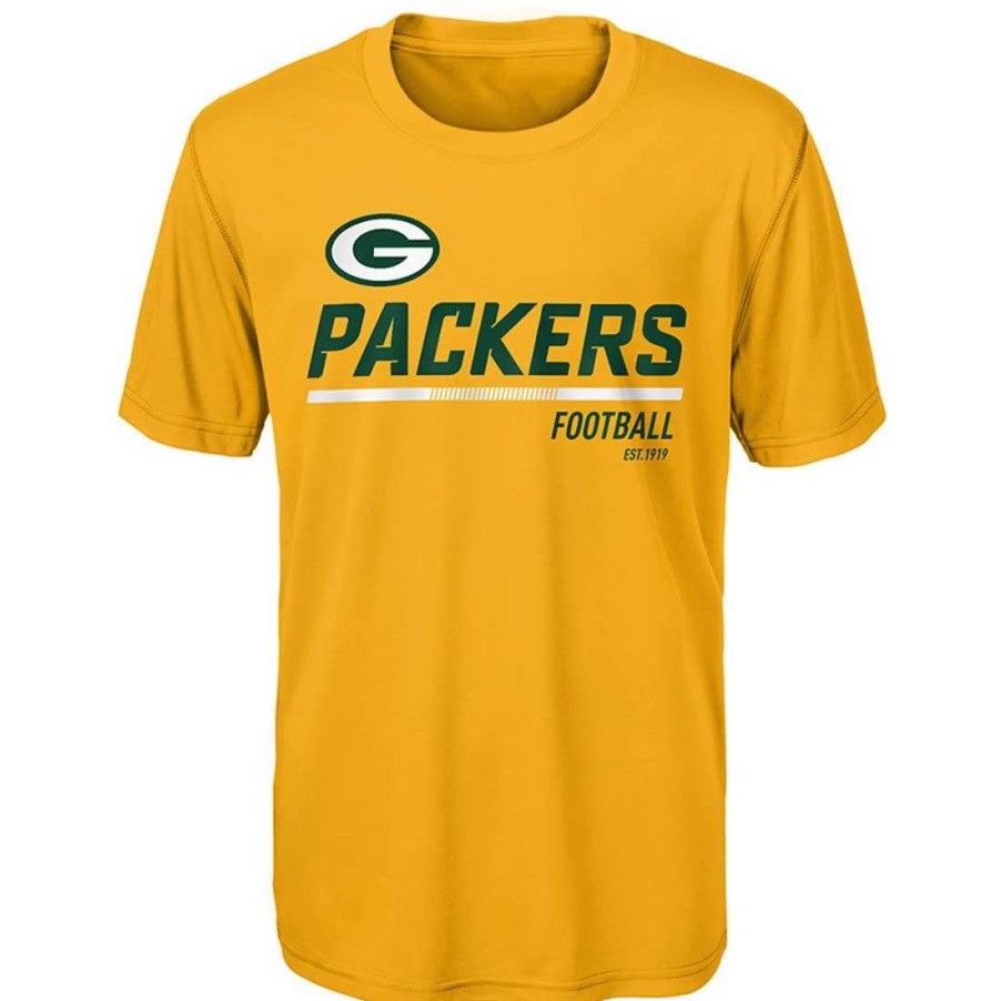 Kids * | Packers Youth Engage Dri-Tek T-Shirt Gold