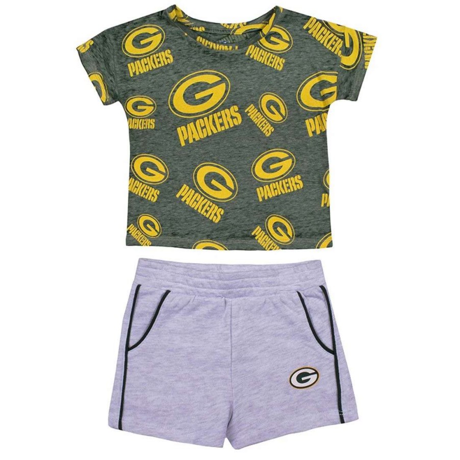 Kids * | Packers Infant Girls' Chase Your Goals 2-Piece Set Green & Gray