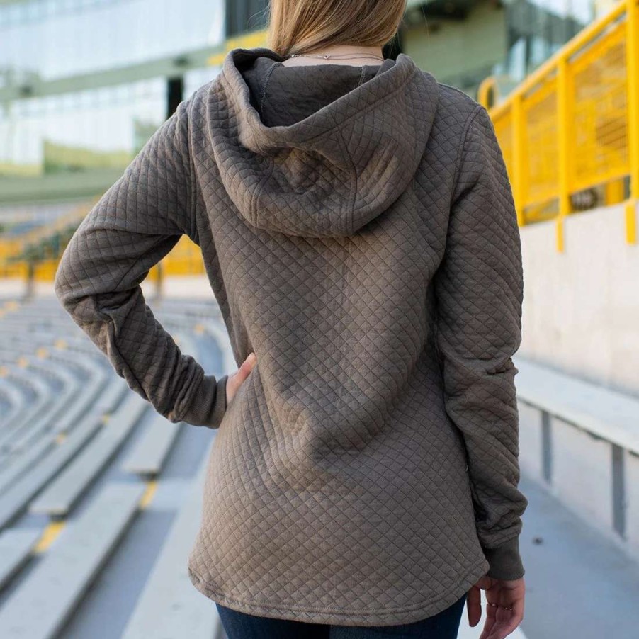 Womens * | Lambeau Field Women'S Tahoe Quilted Hoodie Olive