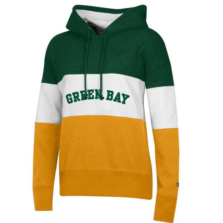 Womens * | Hometown Womens Champion Super Fan Hoodie Green & Gold