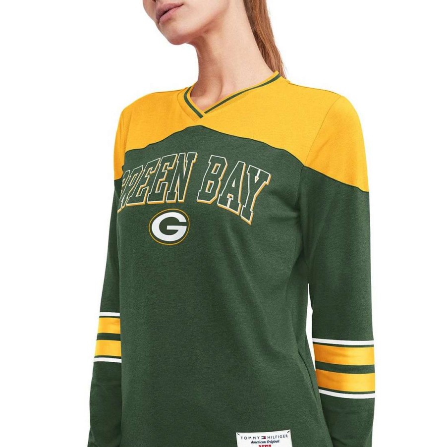 Womens * | Packers Womens Tommy Hilfiger Abigail T-Shirt Green & Gold