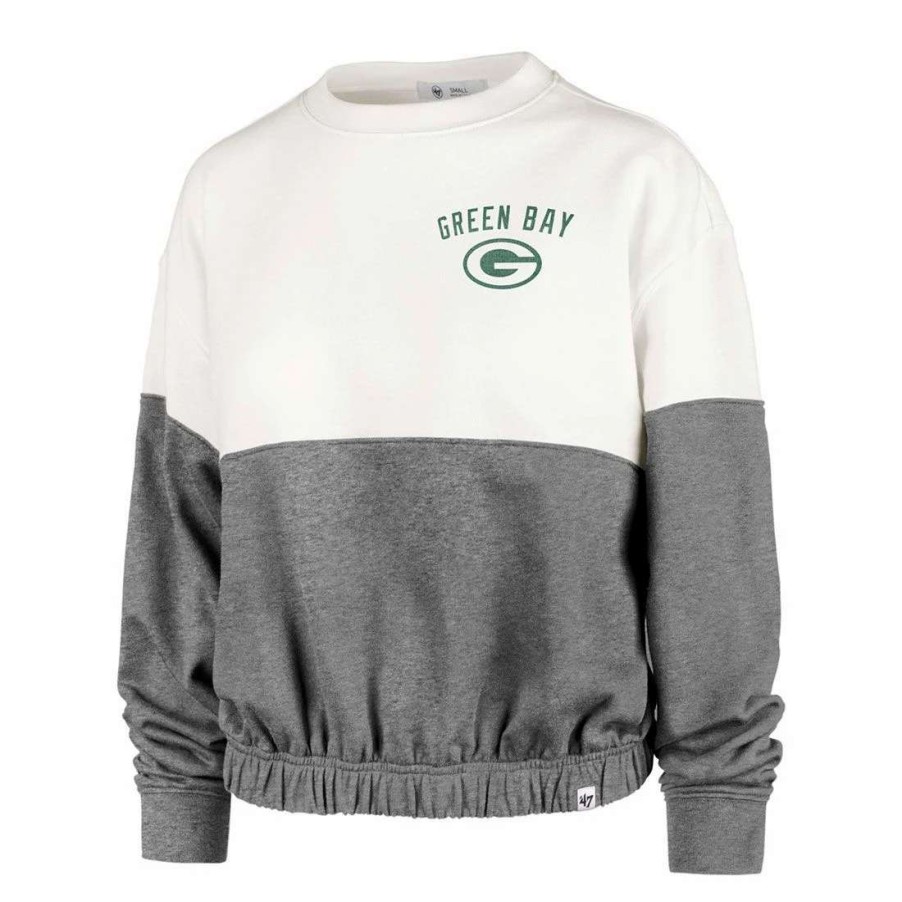 Womens * | Packers Womens '47 Take Two Cropped Fleece Crew Gray