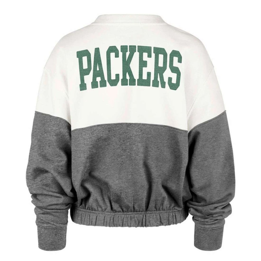 Womens * | Packers Womens '47 Take Two Cropped Fleece Crew Gray