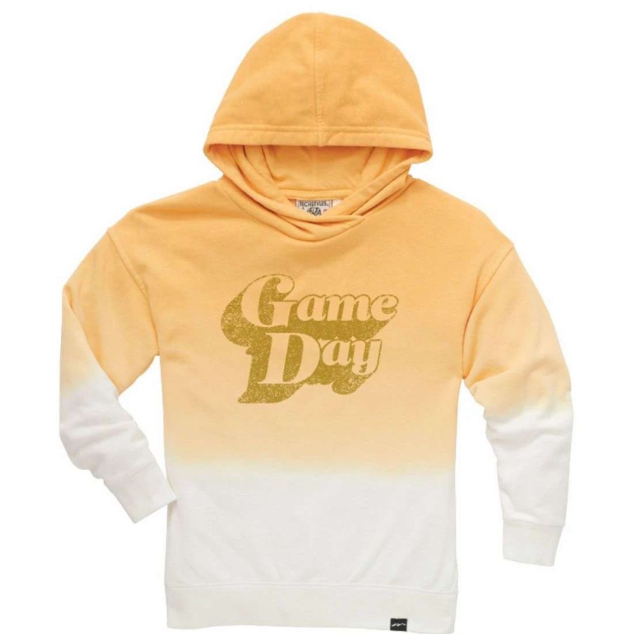 Kids * | Hometown Girls Game Day Po Hoodie Gold & White