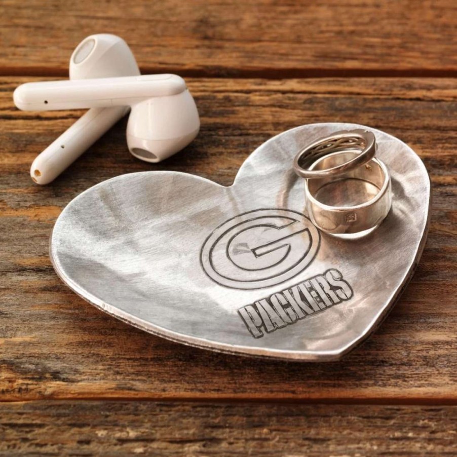 Womens * | Packers Heart Jewelry Dish Aluminum