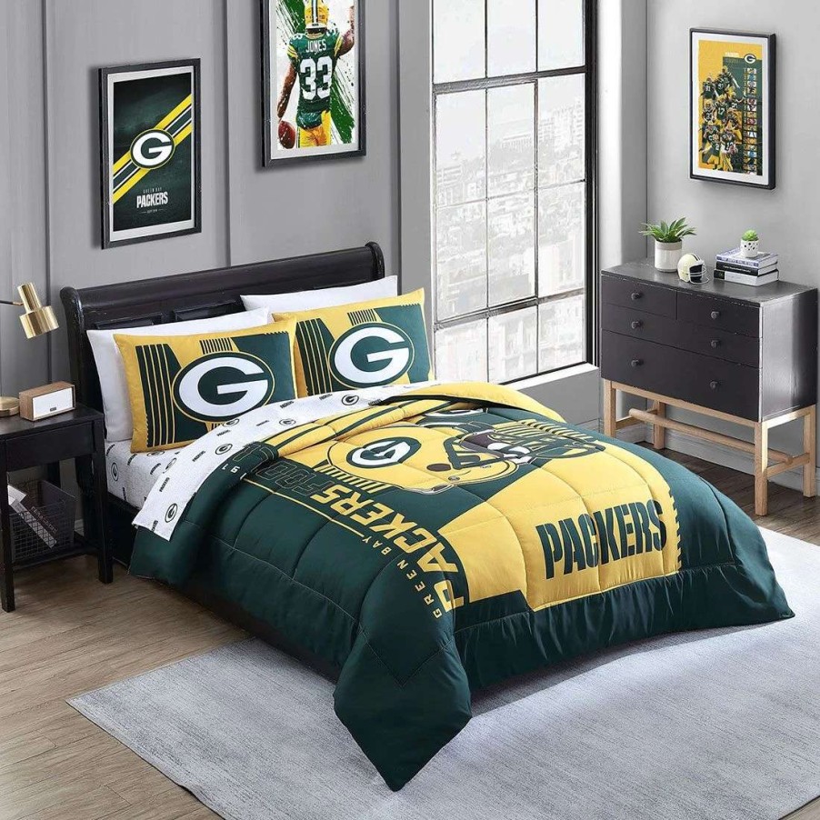 Kids * | Packers Status Bed-In-A-Bag Set Green & Gold