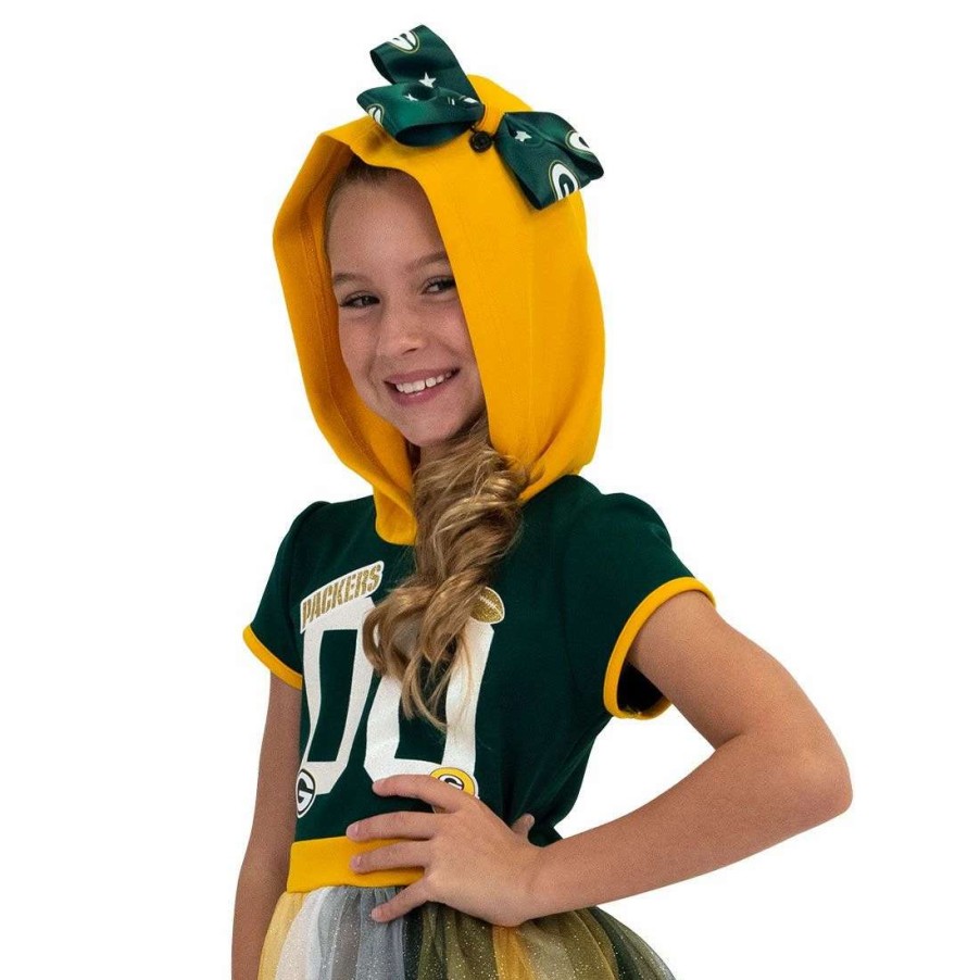 Kids * | Packers Super Fan Hooded Tutu Dress Set Green & Gold