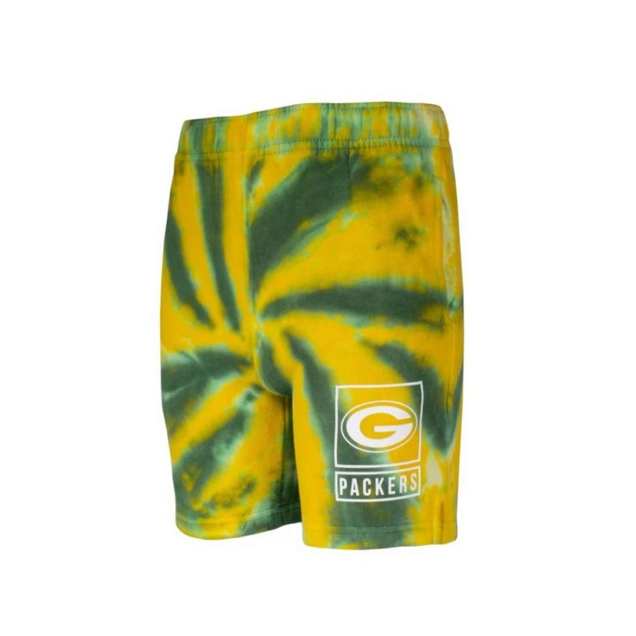 Kids * | Packers Toddler Sand Box Tie-Dye Fleece Short Green & Gold