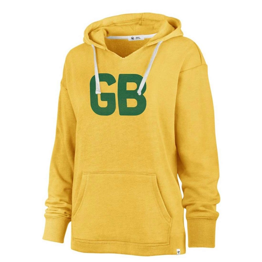 Womens * | Packers 50S Classic Womens '47 Kennedy Hoodie Gold