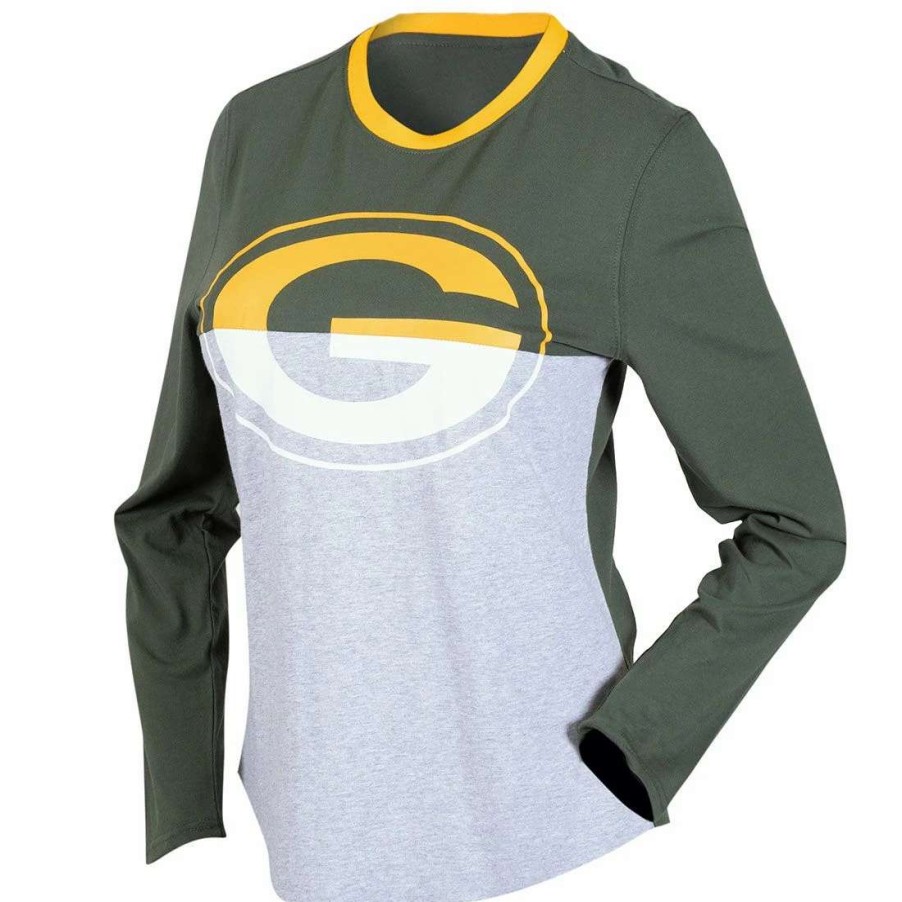 Womens * | Packers Womens Matchup Proof T-Shirt Gray & Green