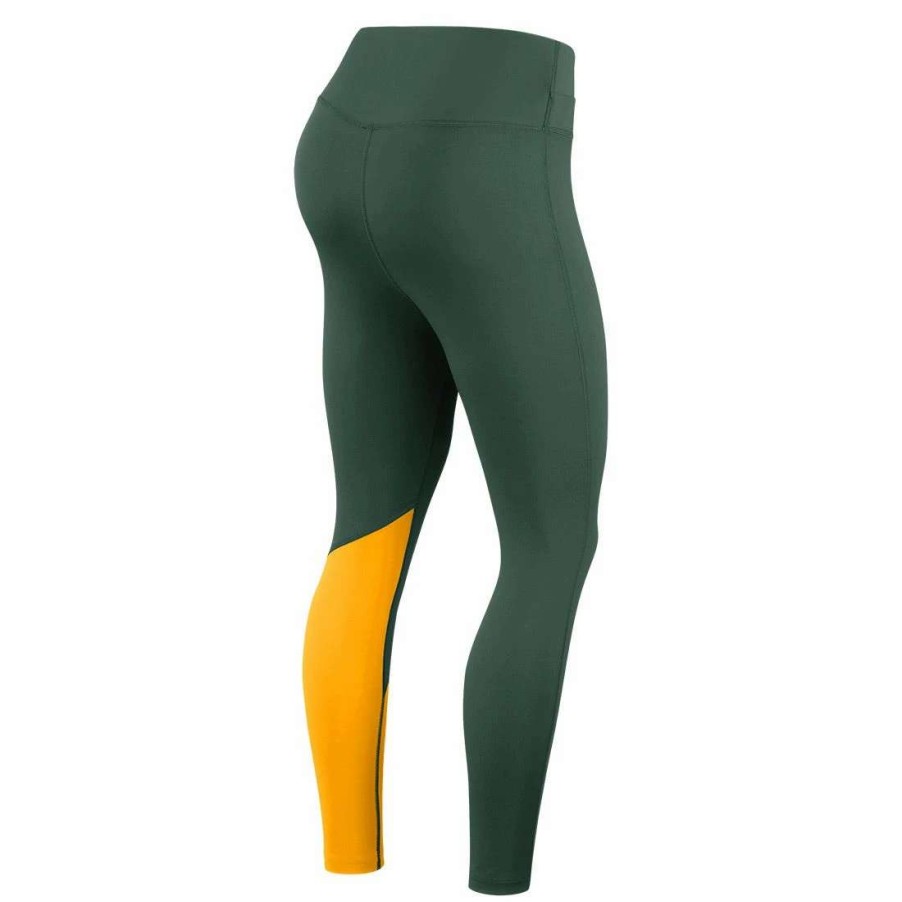 Womens * | Packers Womens Nike Dri-Fit Legging Green & Gold