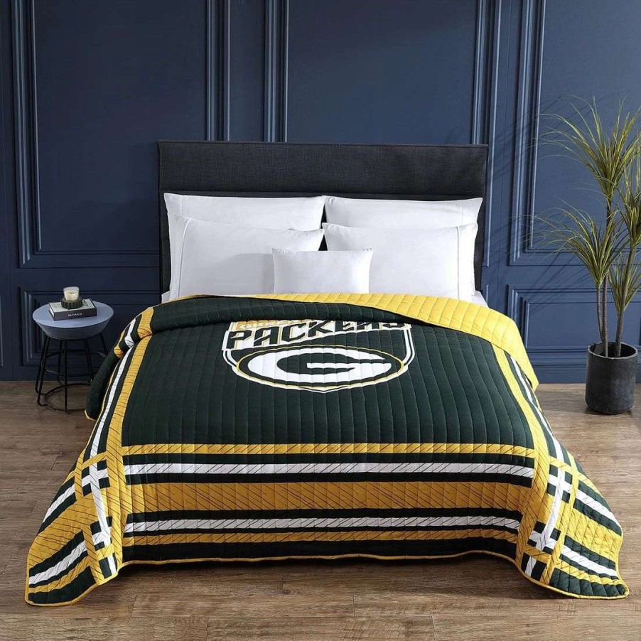 Kids * | Packers Placard Quilt Blanket Green