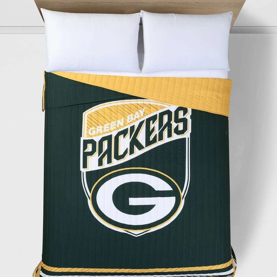 Kids * | Packers Placard Quilt Blanket Green