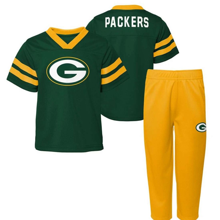 Kids * | Packers Pre-School Red Zone 2-Piece Set Green & Gold