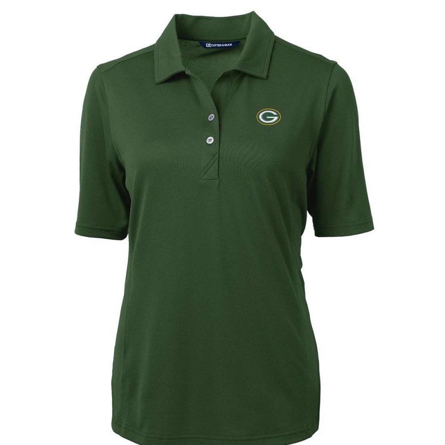 Womens * | Packers Womens Cutter & Buck Virtue Polo Hunter