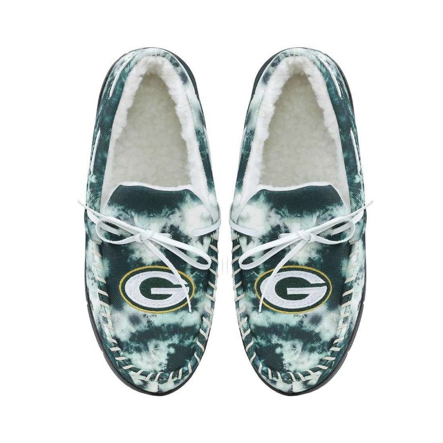 Womens * | Packers Womens Tie-Dye Printed Moccasin Green & White