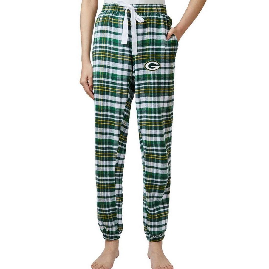 Womens * | Packers Womens Mainstay Flannel Lounge Pant Green & Gold