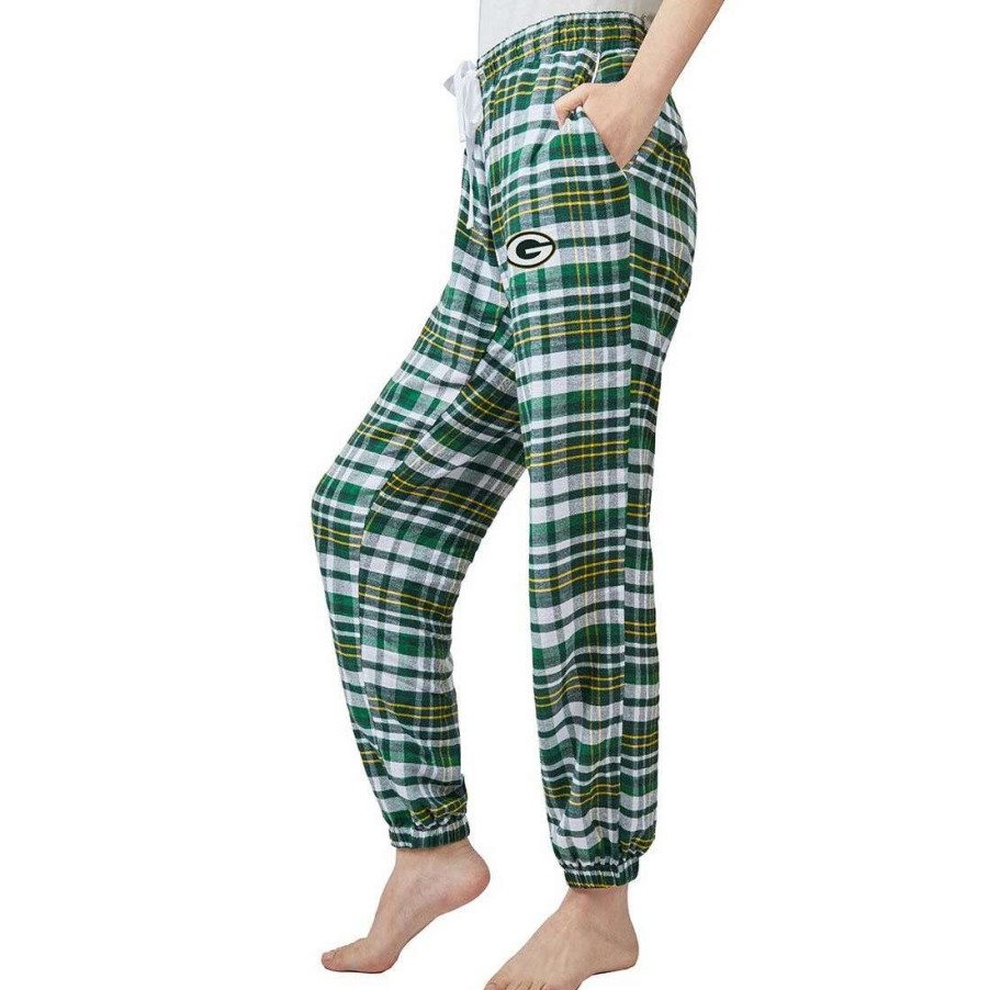 Womens * | Packers Womens Mainstay Flannel Lounge Pant Green & Gold