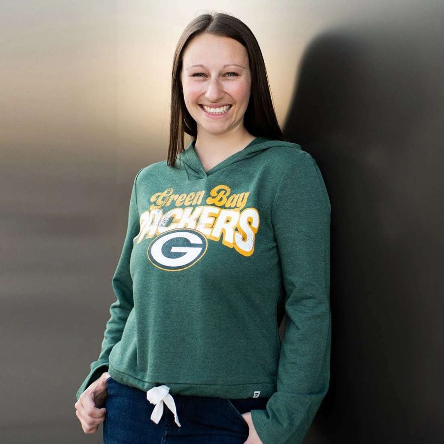 Womens * | Packers Women'S True Classics Cropped Hoodie Dark Green