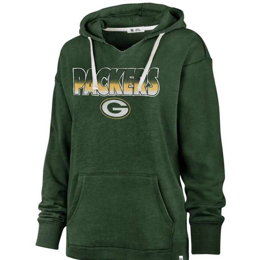 Womens * | Packers '47 Womens Rise Kennedy Cropped Hoodie Green